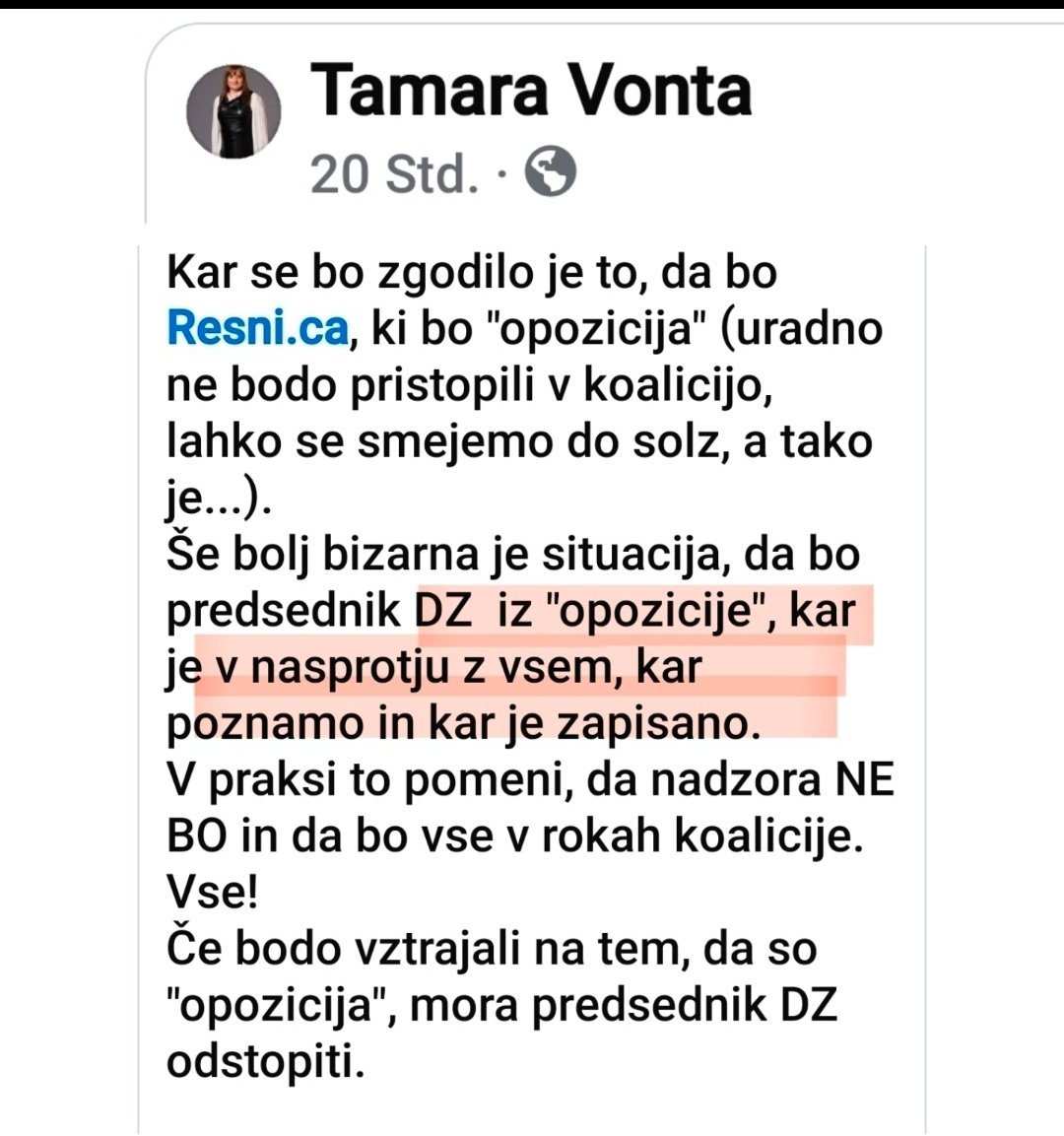 Tovarišica Vonta, dajte mi pomagat, se glih ne spomnim... V kateri stranki je bil že Zorčič? 🤔 A to je bila koalicija ali opozicija? 🤔 Sicer pa- ne se razburjat, pa dajte vi sestaviti vlado! 🤗Kdo vam brani? Aja, ne morete. Ker se #GS nihče niti z daljincem ne bi dotaknil.