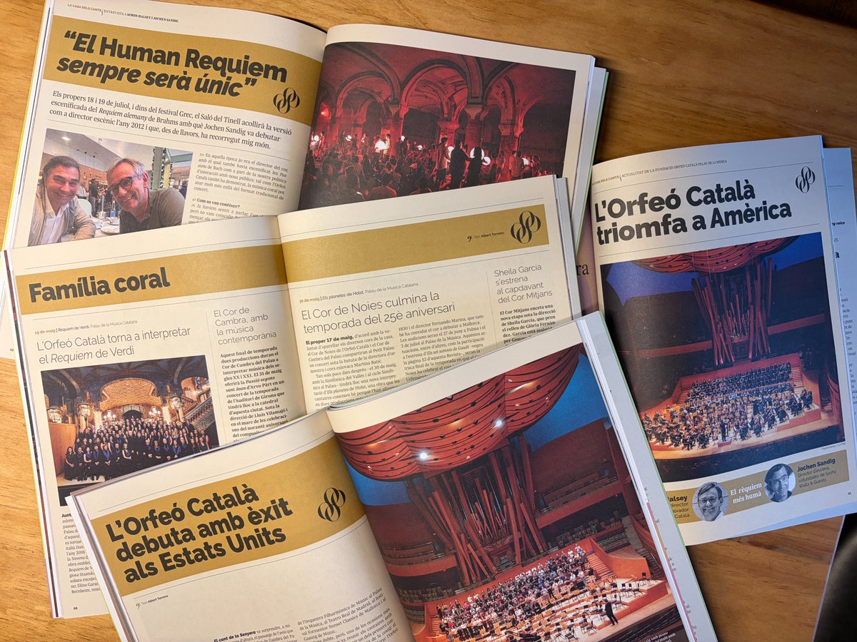 RevistaMusCat's tweet photo. 📍I més continguts del nostre nou número 388! Un dossier dedicat a Gaudí i la música i la secció La Casa dels Cants, amb tota la informació de la família coral de l' @Orfeo_Catala al @palaumusicacat i més enllà!🎵🎶Esperem que us agradi! 📕https://t.co/VYNTy6JjzQ https://t.co/UC95o0HFt9
