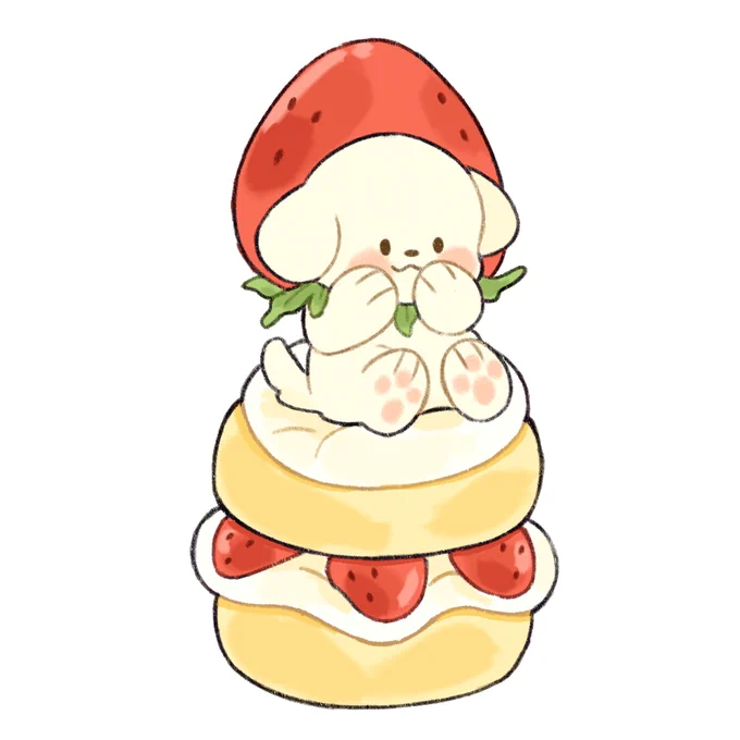A delicious strawberry pup shortcake!