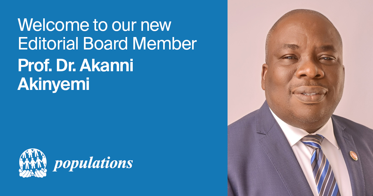 PopulationsMDPI's tweet photo. ✨ We are pleased to announce that Prof. Dr. Akanni Akinyemi (Obafemi Awolowo University) has been appointed as an Editorial Board Member for the journal Population.

We wish him every success in his research and the development of the journal. 

#populations #mdpi https://t.co/84XfRBFZbd