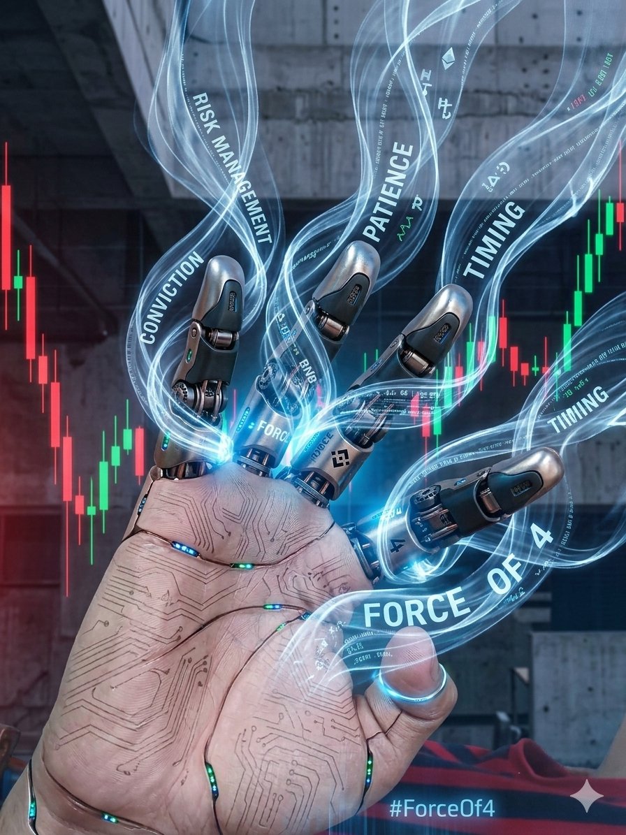 KB77746's tweet photo. I possess the four powers of a true Crypto Jedi. With disciplined Risk Mgmt to guard my capital and deep Conviction in the technology's future, I navigate every volatility. Guided by unwavering Patience for the right setup and master-level Timing for execution
#ForceOf4 https://t.co/KBZ7187VoW