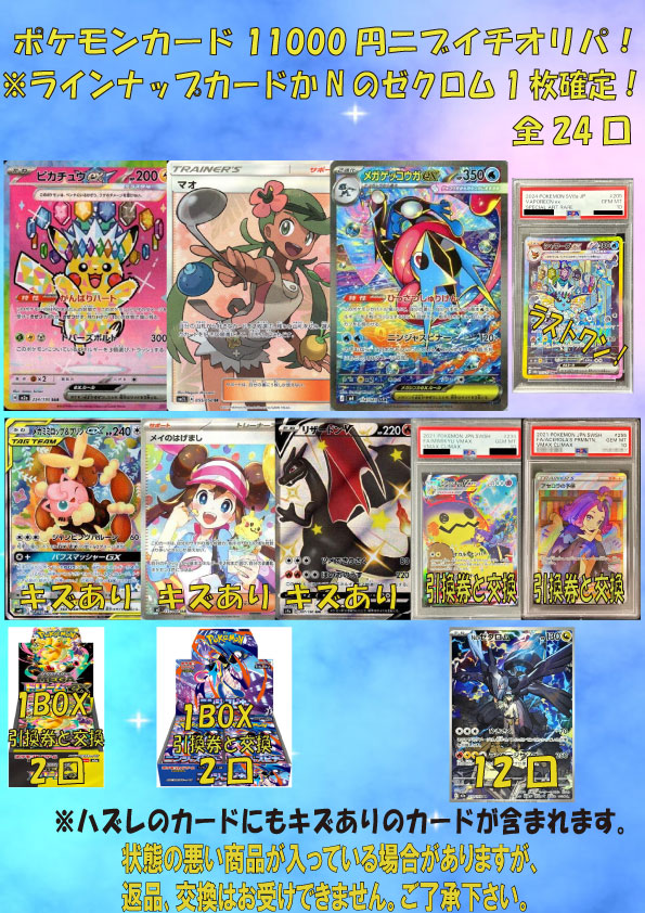 ポケモンカード11000円ニブイチオリパ 全24口 ラインナップカードかNの