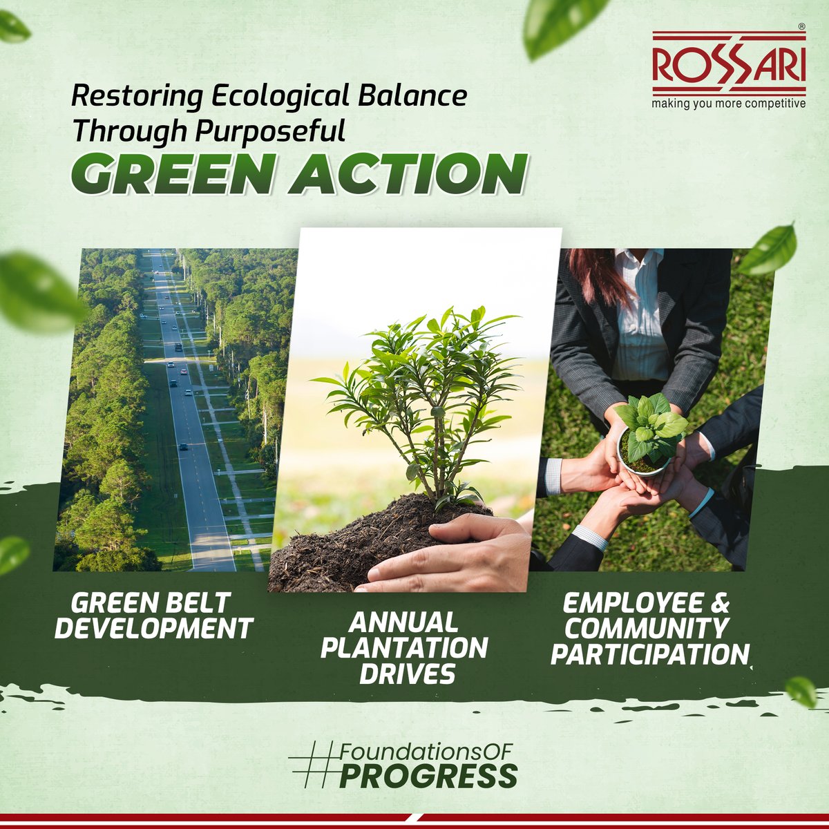 RossariBiotech's tweet photo. Green belt development &amp; plantation drives reflect how we advance ecological conservation through structured action, active employee participation &amp; strong governance, restoring balance to nature.

#FoundationsOfProgress #Sustainability #Biodiversity #WasteManagement #GoGreen https://t.co/n5rWgs526V
