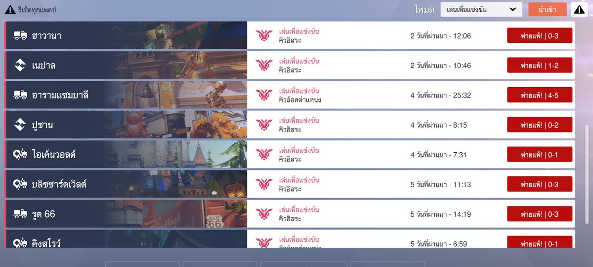 ลงแรงก์มา 5 วัน ชนะ 1
