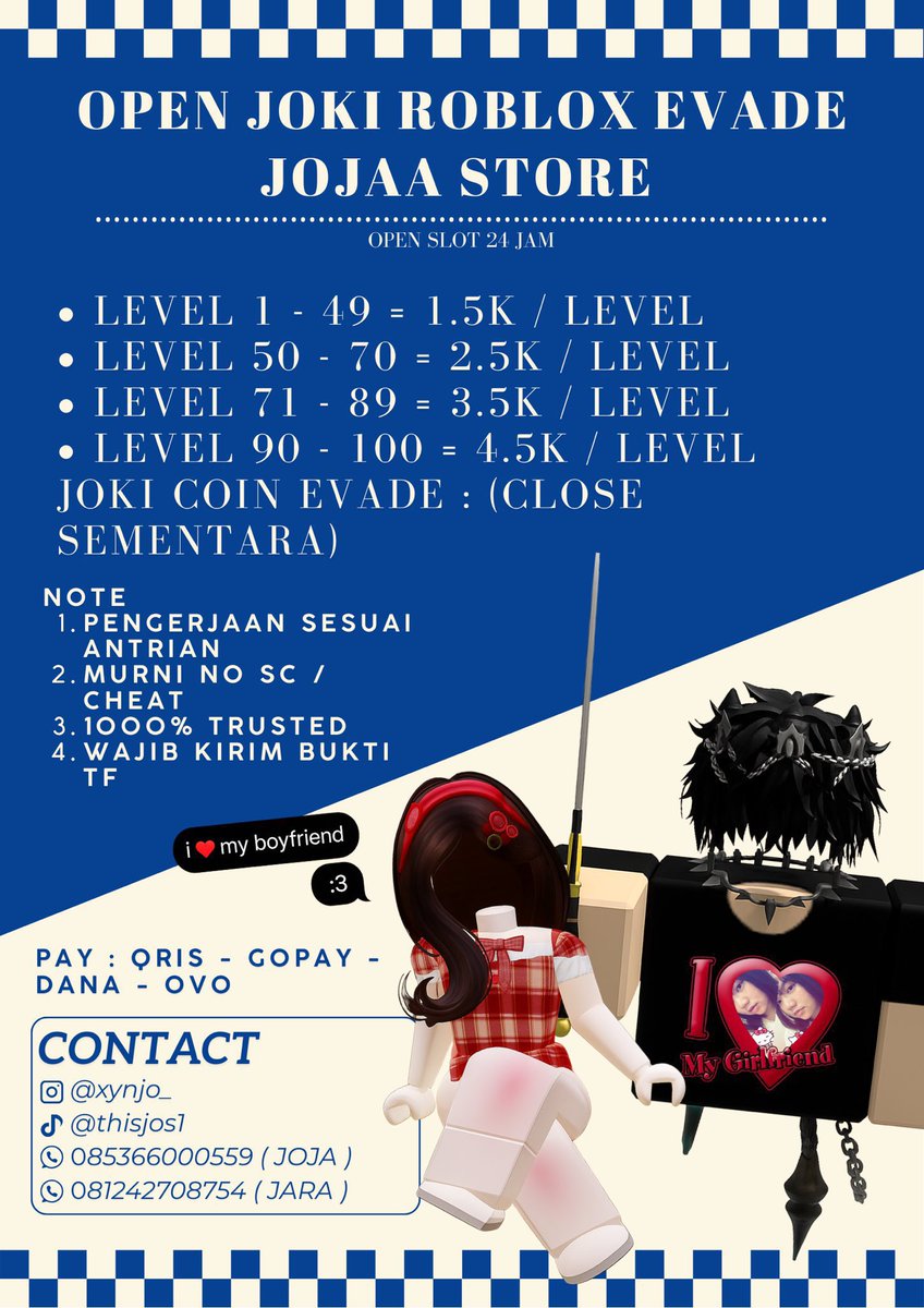 jarashyy's tweet photo. open joki level sama token yukk, clip jugaa openn! nanti yang beli bisa dapet loyalty card yaa 😆 https://t.co/LKmLmhjZ06