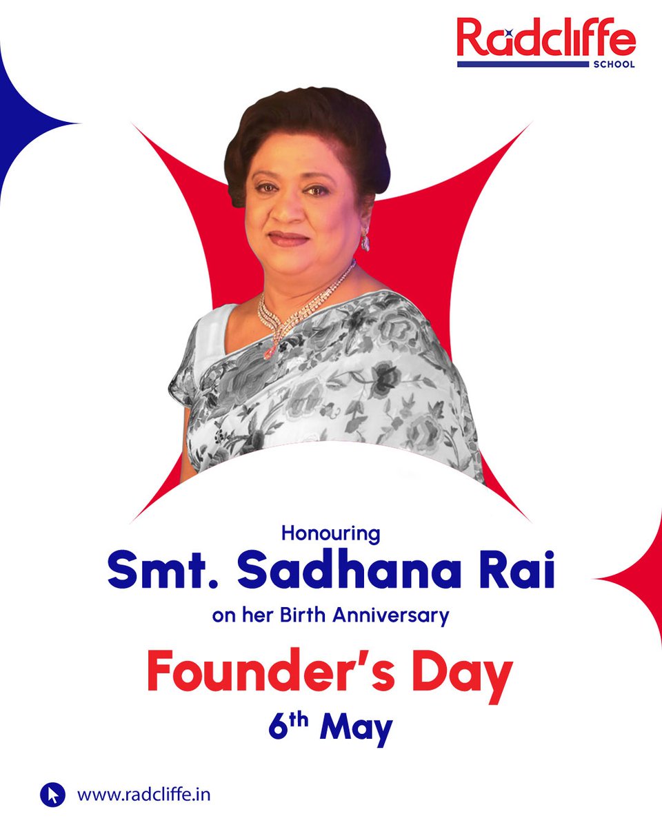 Honouring Smt. Sadhana Rai’s timeless vision—her enduring values remain the foundation of everything we do at Radcliffe School.
#FoundersDay #Founder #vision #legacy #EmpoweringStudents #RadcliffeGroupOfSchools