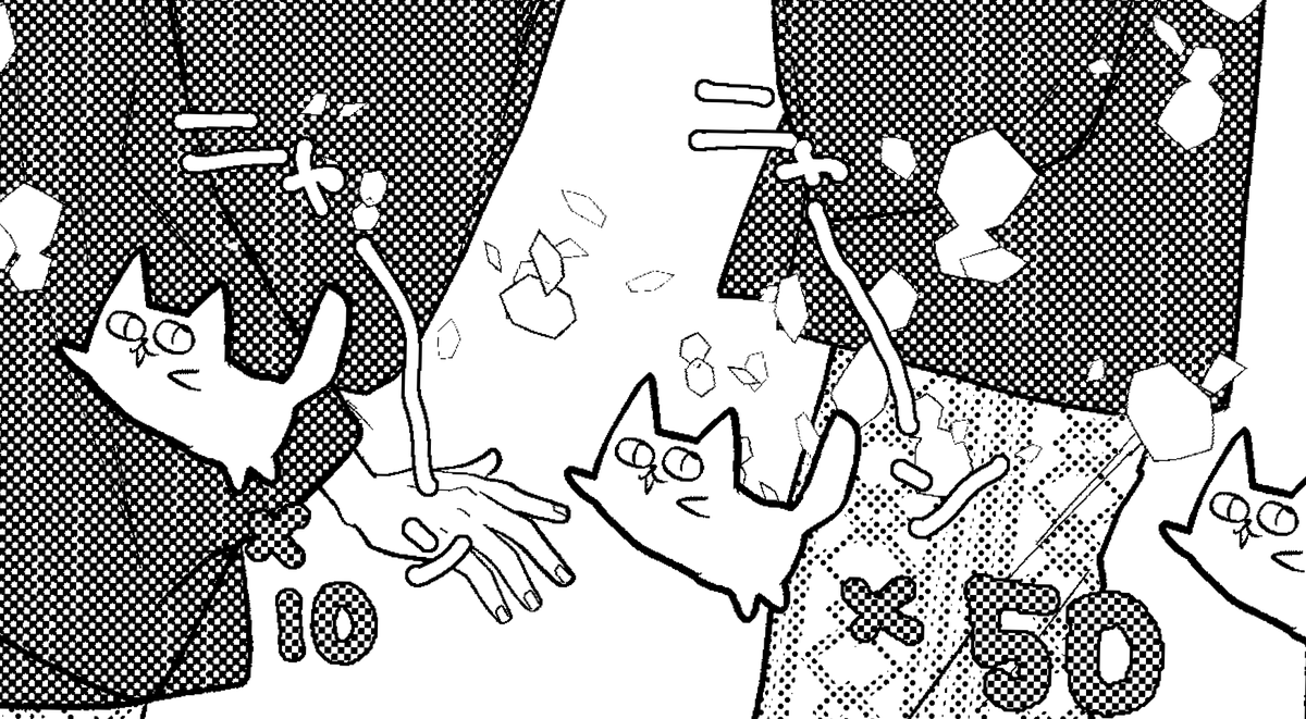 komaruoiko's tweet photo. 牛やらネコやら。ヘブグラの作画楽しい。 https://t.co/oVPRuC276k