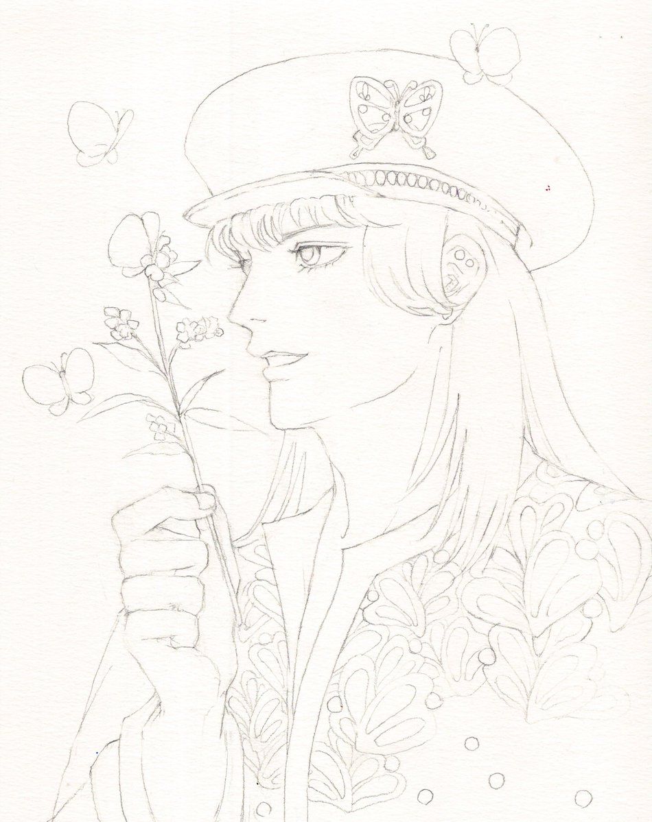新作 #wip その2 最近がんばってる鉛筆線入れ✏️ ✨️ 一晩様子を見て
