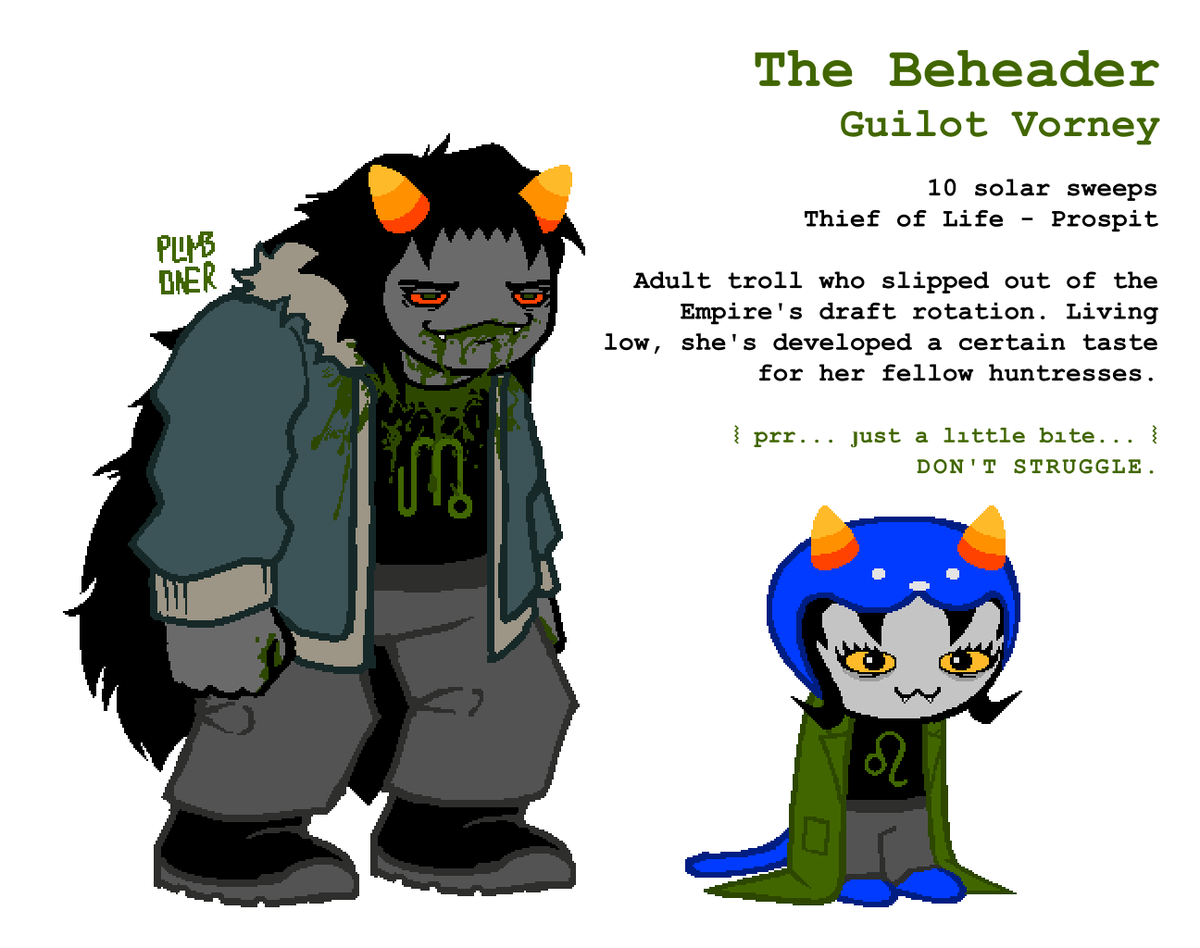 new fantroll. definitely not inspired by anything
#homestuck #mewgenics