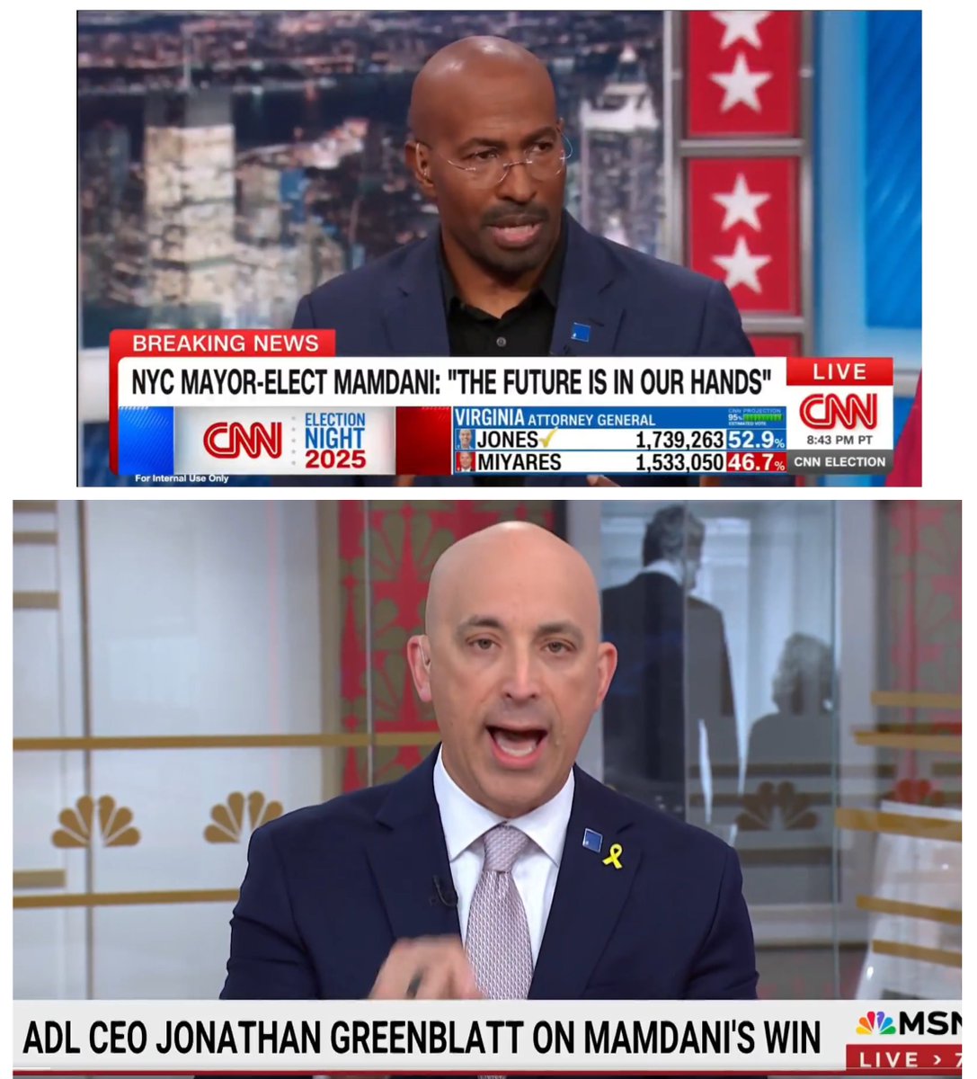 did you know Van Jones still goes around wearing his Zionist slave pin? It's the blue one that his Zionist Jewish supremacist slave master Robert Kraft ordered him to put on for cash. Jake Tapper doesn't wear it. Dana Bash doesn't. Bill Maher doesn't. Only Greenblatt still
