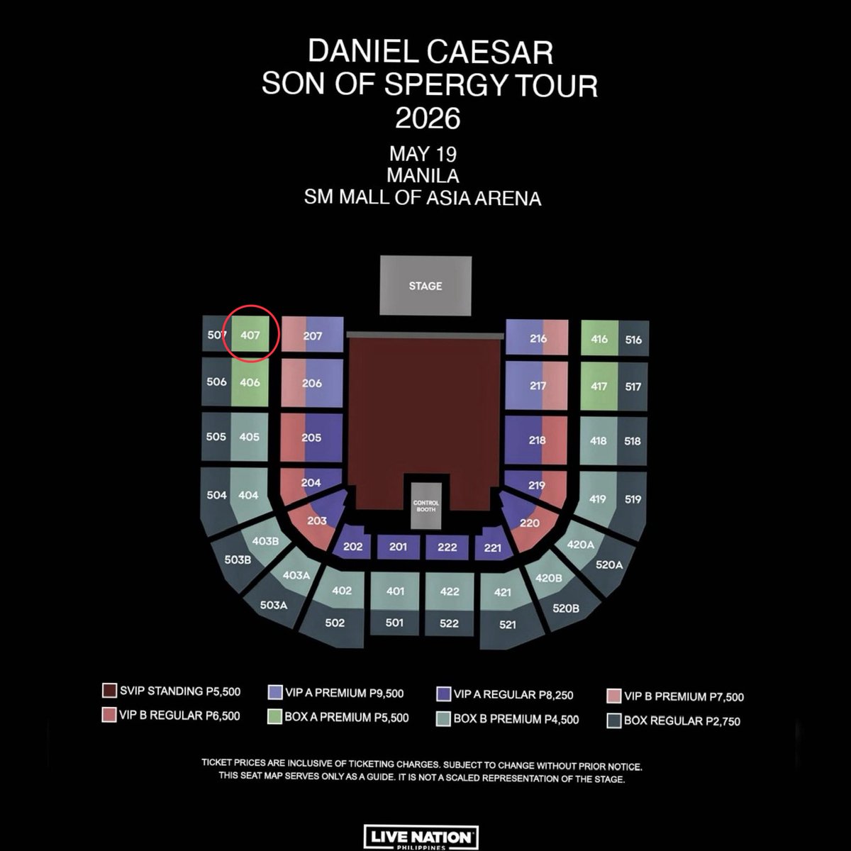 wts lfb Daniel Ceasar “Son of Spergy Tour' in Manila Day 1 May 19 concert ticket
 
(2) BOX A Premium 407 - ₱6200/tix | ₱12000 if getting both

- tix + online fee + tpa
- still unclaimed 
- can do payment upon meet up
- meet up: SM SanLazaro 

dm for more info and proof!