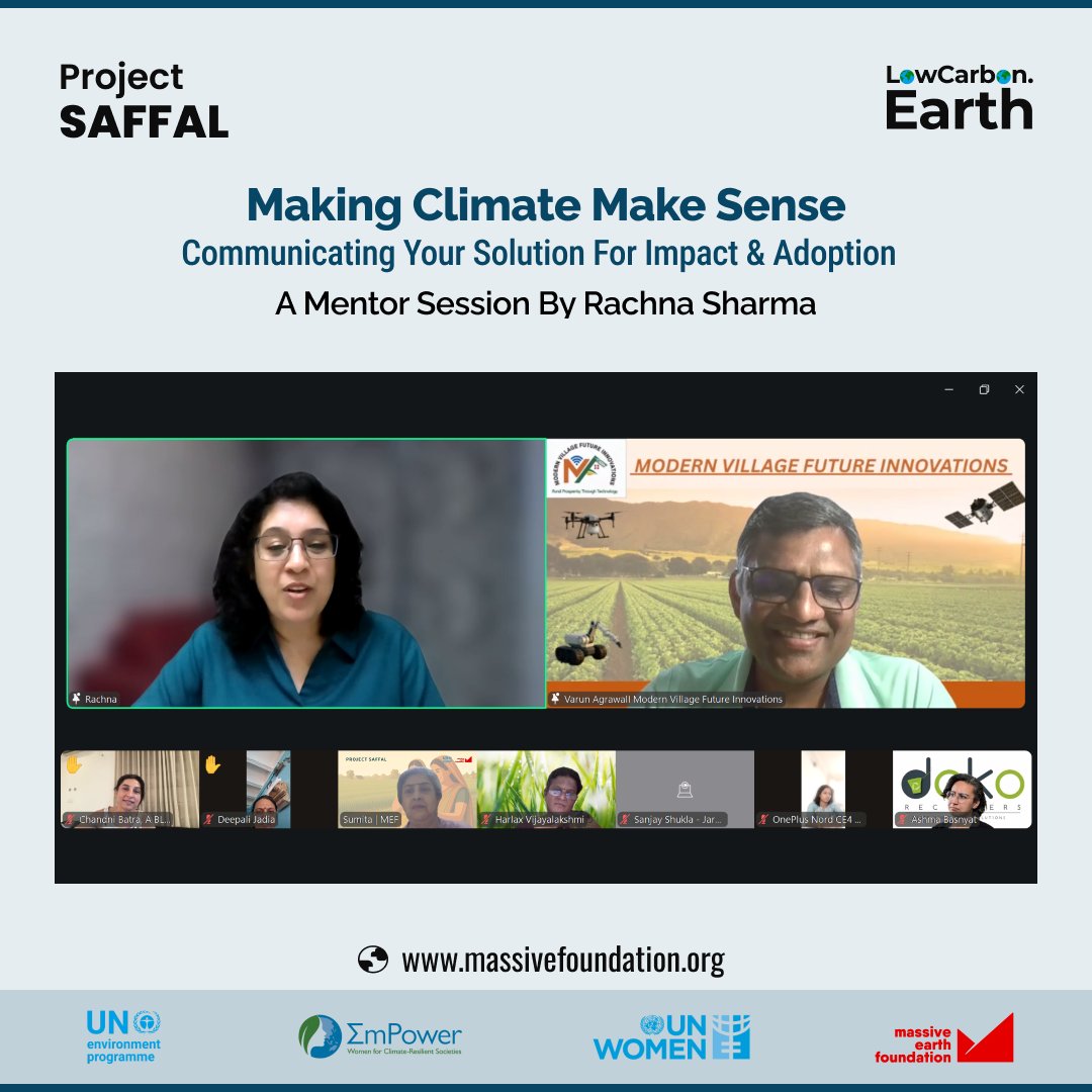 earth_massive's tweet photo. Climate solutions don’t scale if people don’t understand them.
Great session with Rachna Sharma, @theclimateready - on turning complex ideas into clear, credible narratives, building trust, avoiding greenwashing, tailoring messages for different audience.
#ClimateCommunication https://t.co/ByQwQMzURd