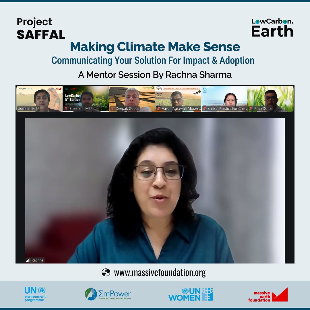 earth_massive's tweet photo. Climate solutions don’t scale if people don’t understand them.
Great session with Rachna Sharma, @theclimateready - on turning complex ideas into clear, credible narratives, building trust, avoiding greenwashing, tailoring messages for different audience.
#ClimateCommunication https://t.co/ByQwQMzURd
