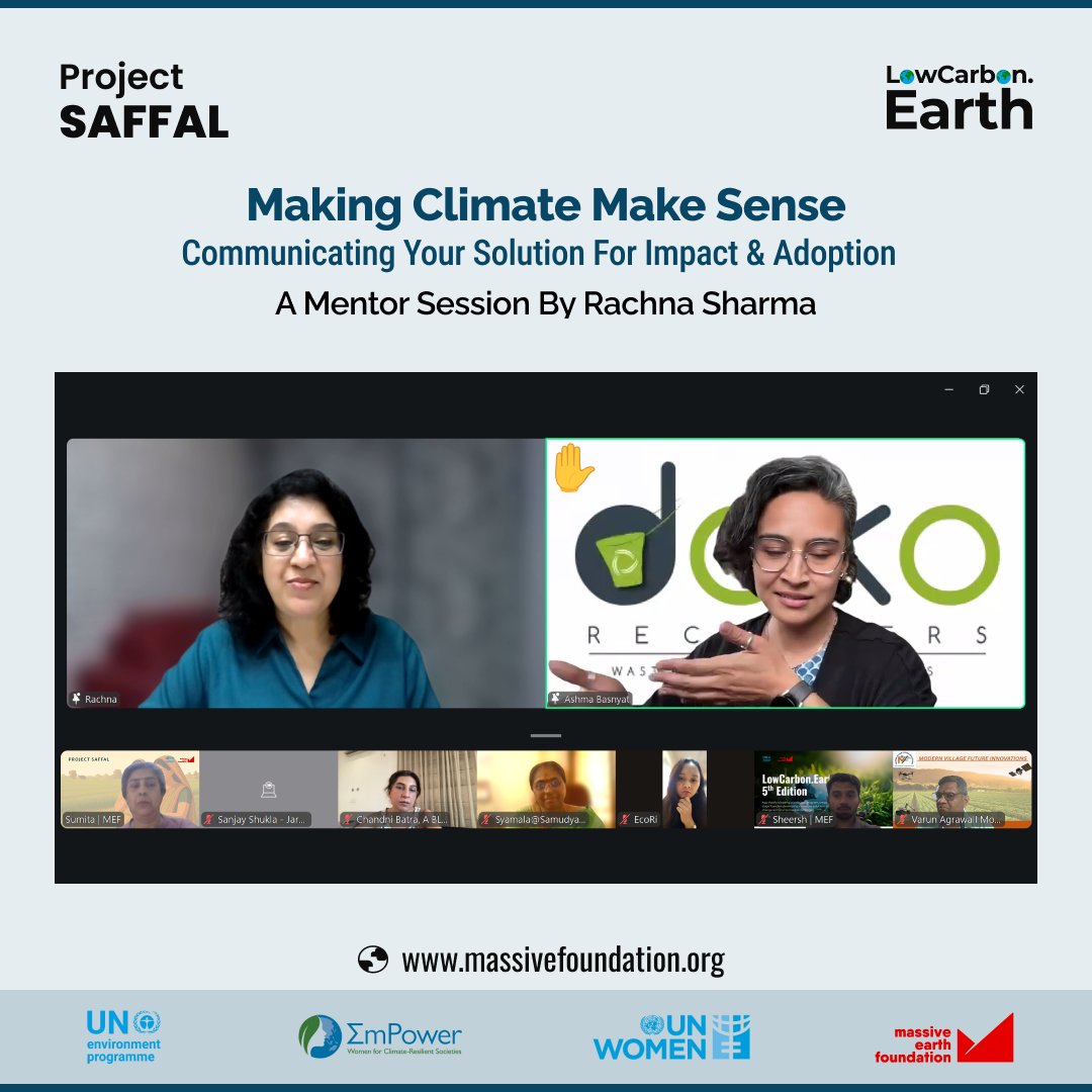 earth_massive's tweet photo. Climate solutions don’t scale if people don’t understand them.
Great session with Rachna Sharma, @theclimateready - on turning complex ideas into clear, credible narratives, building trust, avoiding greenwashing, tailoring messages for different audience.
#ClimateCommunication https://t.co/ByQwQMzURd