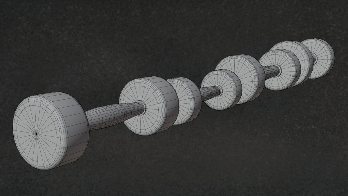 avptankpowerjc's tweet photo. Render/Wire - Dummbbells Series Gym Workout Equip G1 - N1 - 4. #b3d,#blender,#unity,#dumbbells,#work,#gym,#equip,#fitness,#metal,#work,#workout,#sport,#equiment. https://t.co/ai27ZcSn7Z