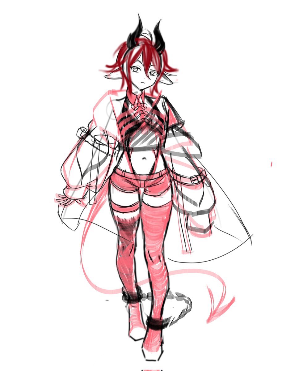 noirabyte's tweet photo. Sketching a lil demon goat. Why is she lowkey só adorable? https://t.co/ABYwhdjYUy