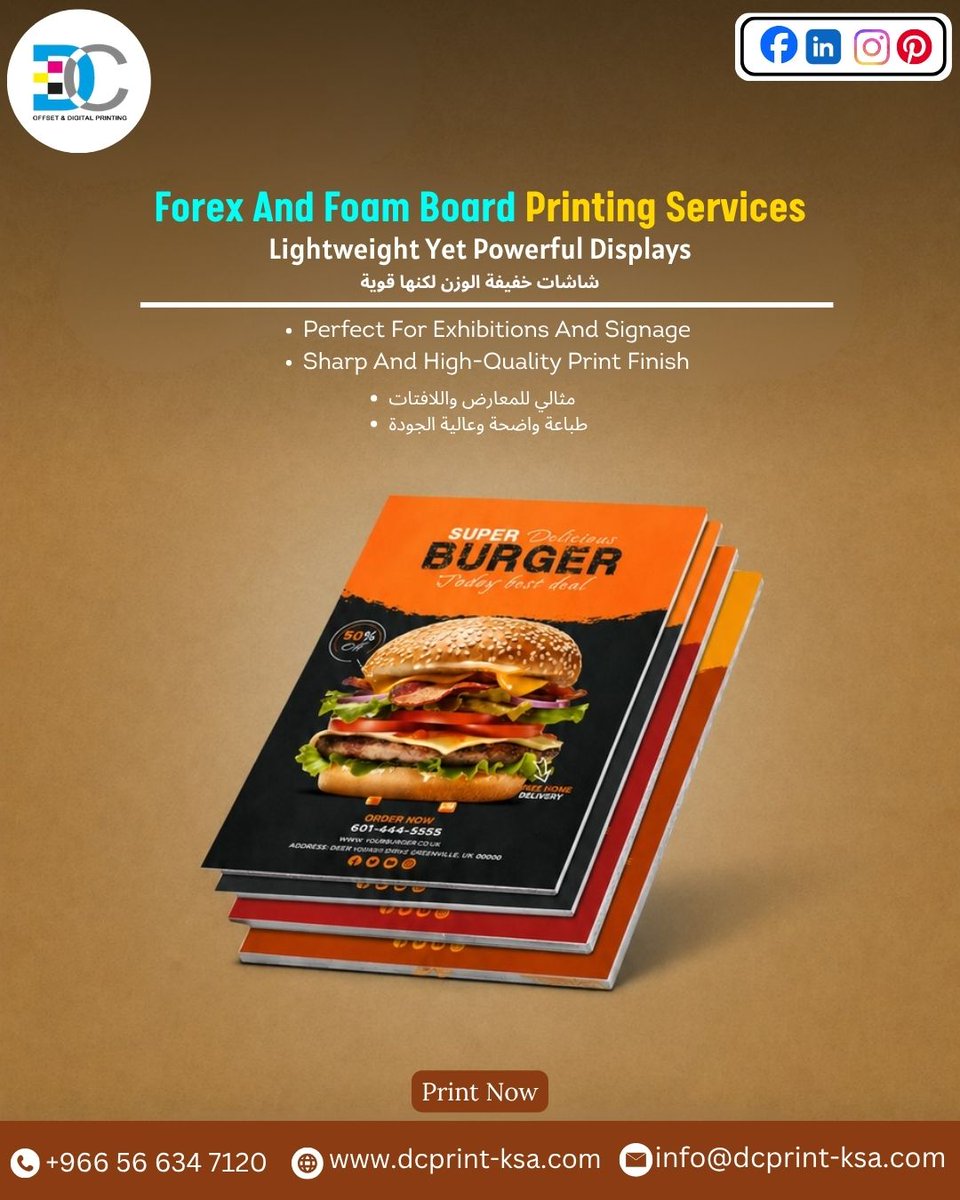 DC__print's tweet photo. DC Print offers premium Forex and Foam Board printing services with crisp detailing, lightweight structure and professional finishing for maximum visibility.
🌐 https://t.co/he13ulqwJi

#PrintSolutions #DCPrintKSA #FoamBoardDisplay #ForexPrinting #AdvertisingDesign #EventBranding https://t.co/wTr0wYgIHE