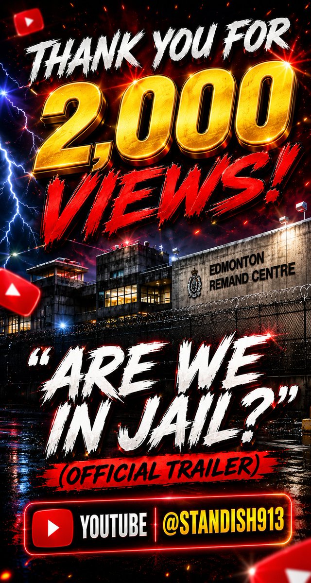 Standish913com's tweet photo. 🚨⛓️ 2K VIEWS… &amp; I honestly don’t even know how to put this feeling into words.

What started as pain… betrayal… and survival… turned into something people around the world are connecting with. 💔🌎

“ARE WE IN #JAIL?” OFFICIAL #TRAILER OUT NOW! 

https://t.co/0WjGtqZavj https://t.co/m1QcK86gGr