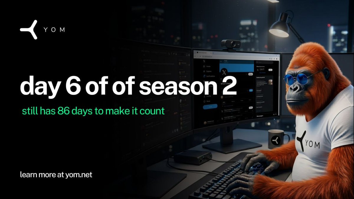 Day 6 of Season 2.
Some of you are already in the top tiers. Some haven't opened the App yet. Both still have 86 days to make it count 🔨
Quests are live in the YOM  - app.yom.net/quests