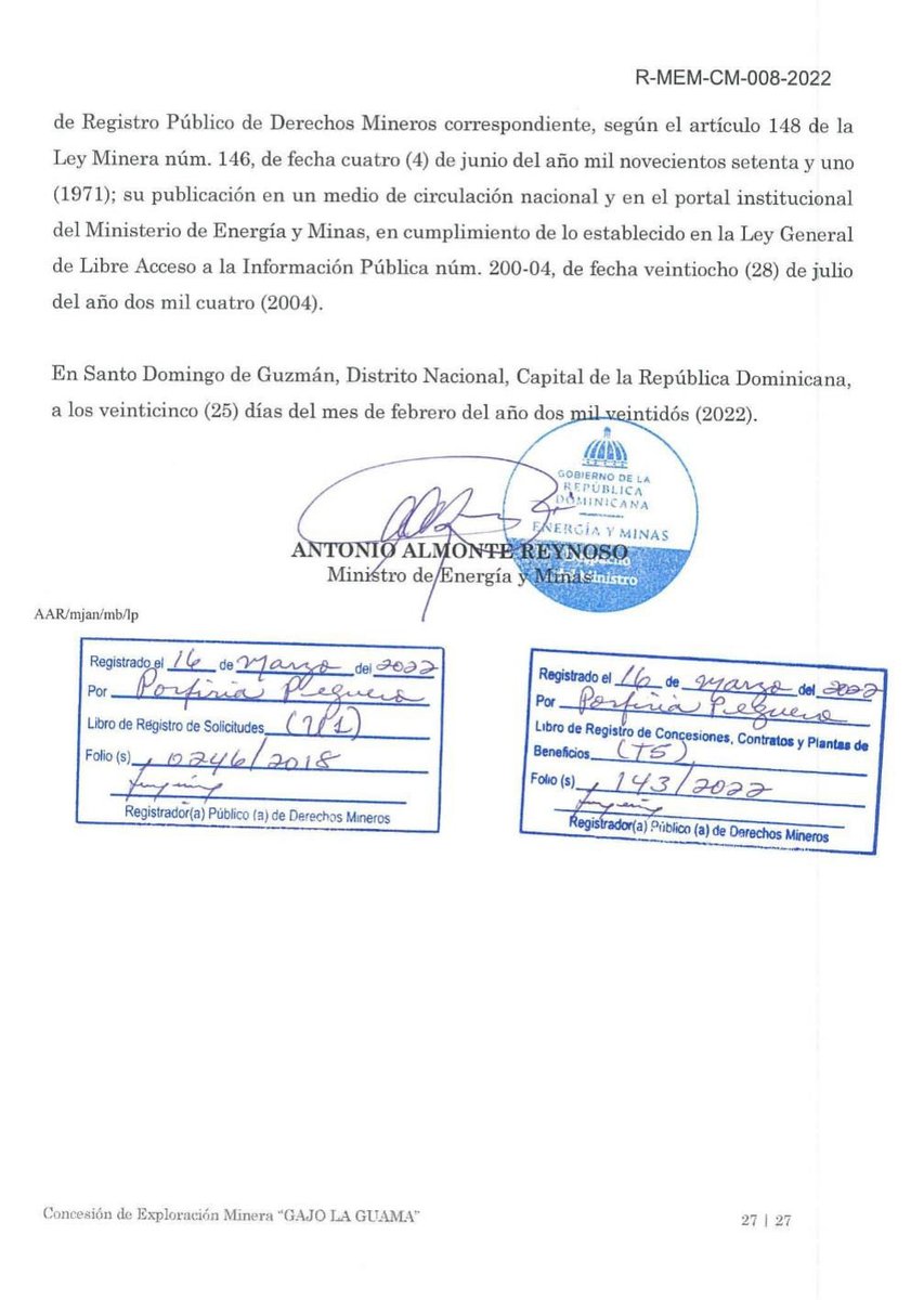 Presi, usted es mío, pero usted es un pillin, fue usted que aprobó la mina. Aquí están los documentos originales.

#GobiernoLimpioRD
Carlos Rubio
#ElPresidentedeRD