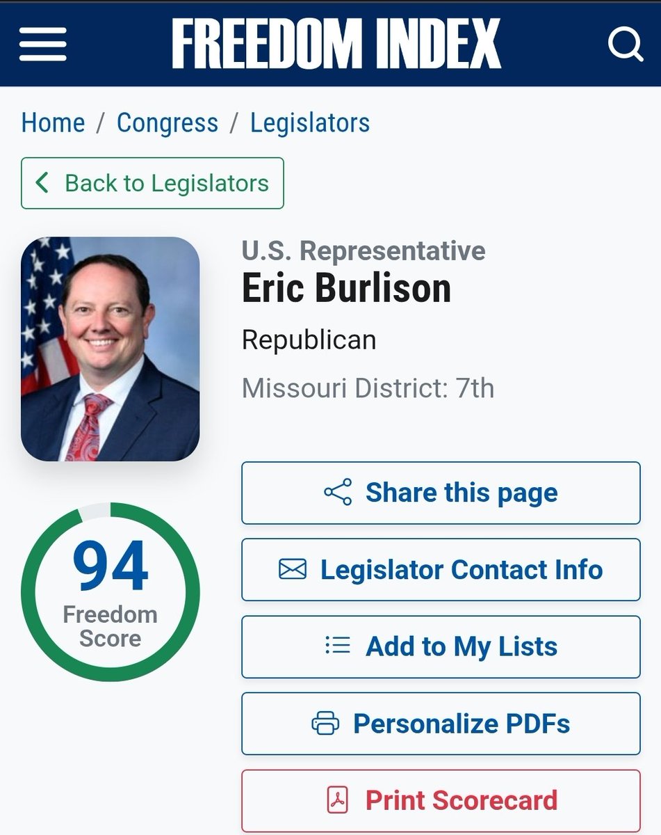 Congressman Burlison has a 94% adherence to the Constitution and understands the threat Digital ID and CBDC pose to freedom. 

Does your congressman?