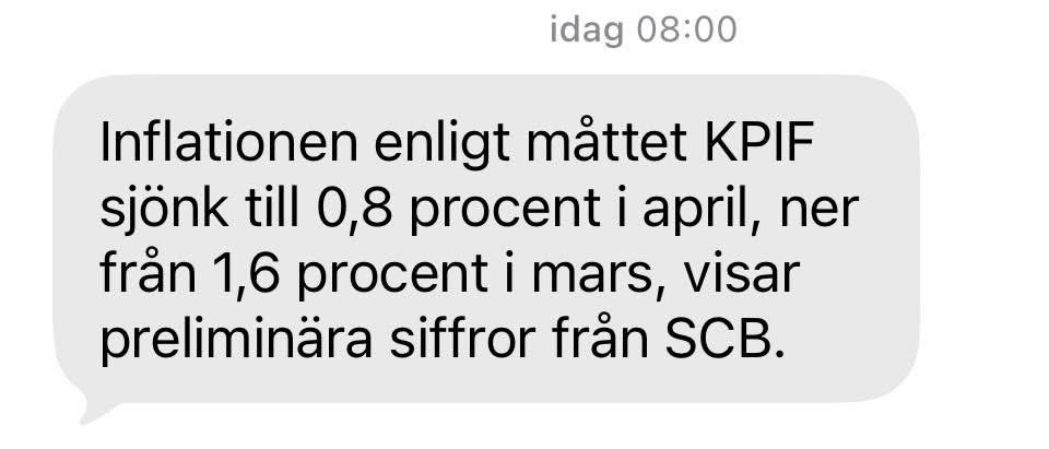 Inflationen när Magdalena Andersson styrde: 10 procent 

Inflationen när Ulf Kristersson och det blågula laget styr: 0,8 procent.

Det spelar roll vem som styr 🇸🇪