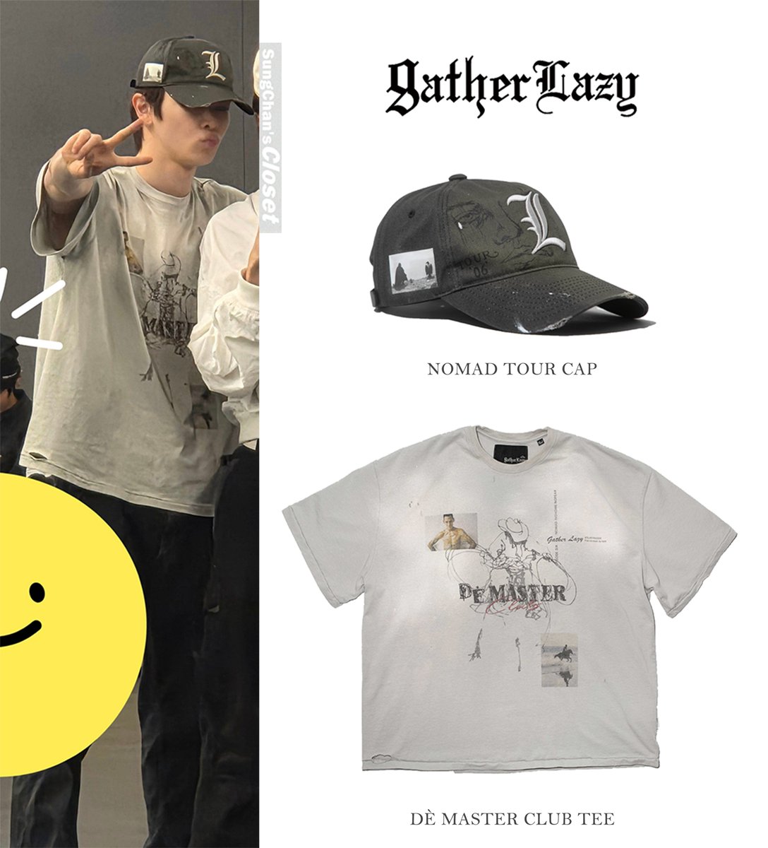 260506 Bubble update with SUNGCHAN cap: GATHER LAZY™️ tee: GATHER