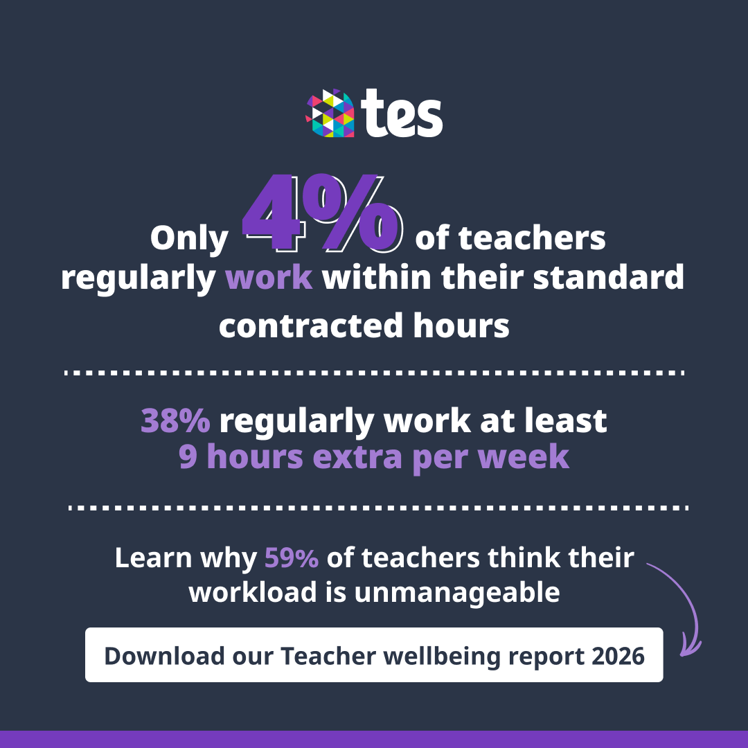 TesIntLeaders's tweet photo. For most teachers, the working week doesn’t end on time and extra hours have become the norm 

Teachers are doing more, for longer and this is the reality of their role  

See what’s driving it: https://t.co/9QdHE21pgF  

#edtech #school #education #teacherwellbeing #teachers https://t.co/1JdeqZMVSZ