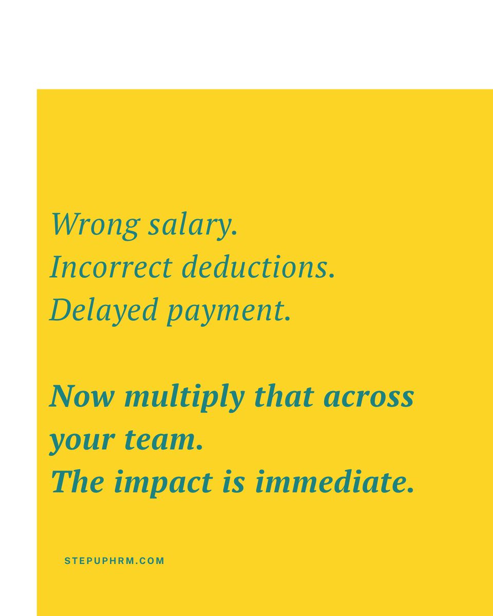 Stepup_HRMS's tweet photo. One payroll error affects everyone.

That is why structure matters.

Run Step-Up HRMS Pro free for 30 days.
https://t.co/nIK0NMTPjM | info@stepuphrm.com https://t.co/3zfdIrYCKF
