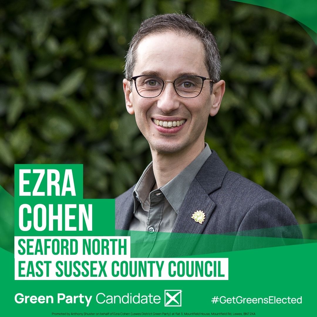 LewesGreenParty's tweet photo. Actions speak louder than words.  Vote Green for Ezra on 7th May. His achievements and work rate over the last 3 years speak for themselves. If you want an experienced councillor with a proven track record who stand up for Seaford, vote Ezra, vote Green! 💚🗳️✅ @cllrezracohen https://t.co/BT01Qtksjb