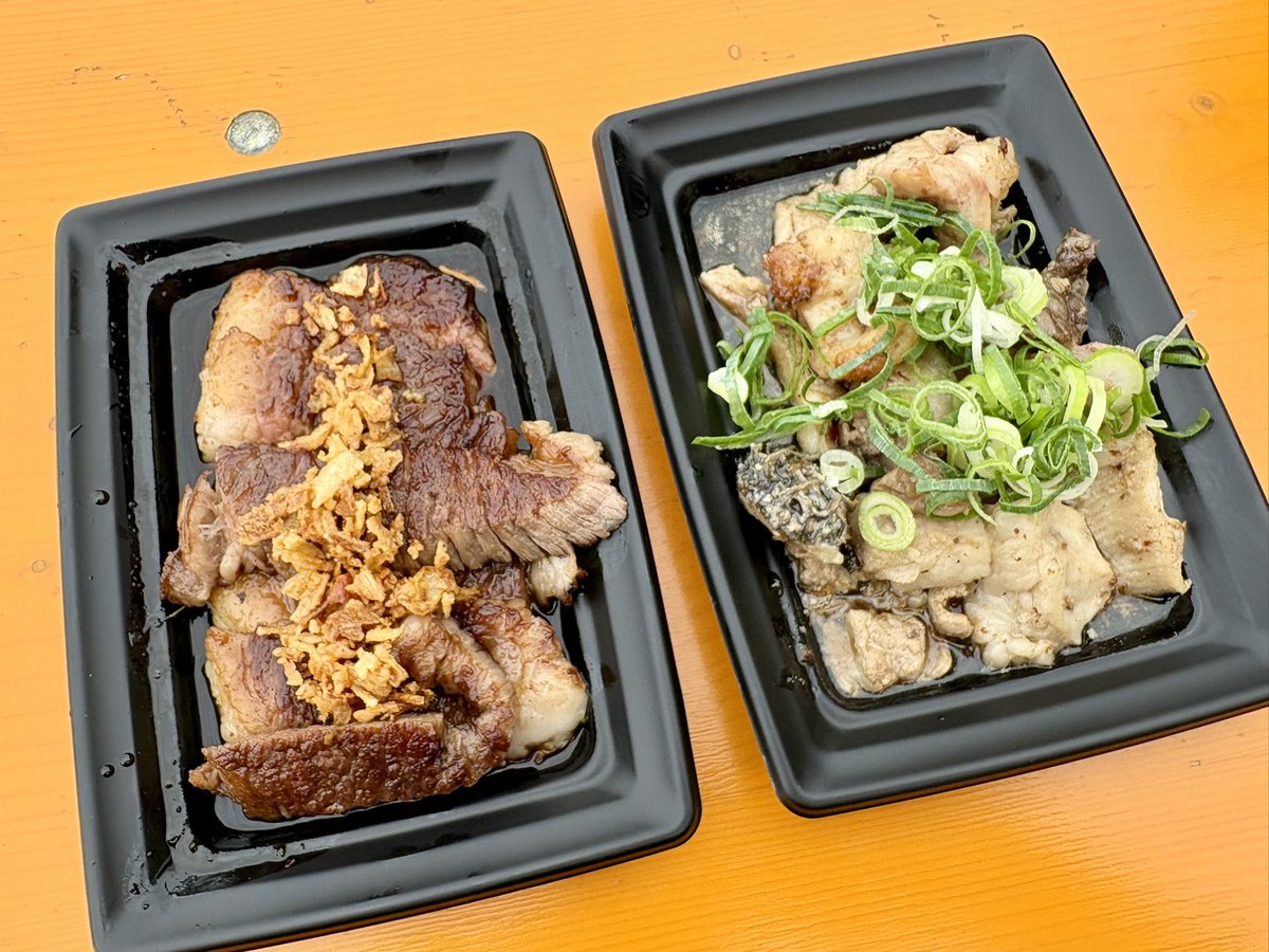推し推せ仲間のぬーさんが肉を焼いていたので冷やかしに行ってきました

・和牛希少部位ブリスケスパイシー焼
・黒毛和牛ホルモン塩ダレ炙り焼

久しぶりにガッツリしたお肉食べてエネルギーチャージできました！
美味かったです♪