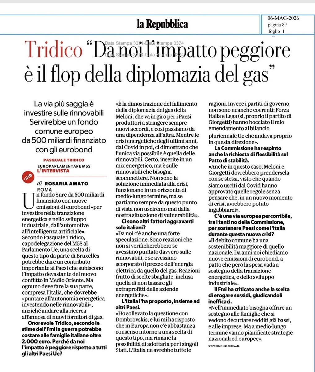 Pasquale Tridico tweet media