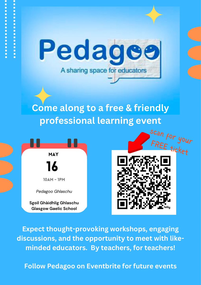 pedagoo's tweet photo. #PedagooGhlaschu incoming! @SenoraCT &amp; pals would love to meet you 16/05 Teacher-led sessions abt a mindset for change, what CPD works for you, ASN &amp; play pedagogies, x-sector transitions, staff HWB, power of professional networks #connect #share 🔗🆓🎟️ https://t.co/GlnUB1Y86n https://t.co/rK4TnHUWxk
