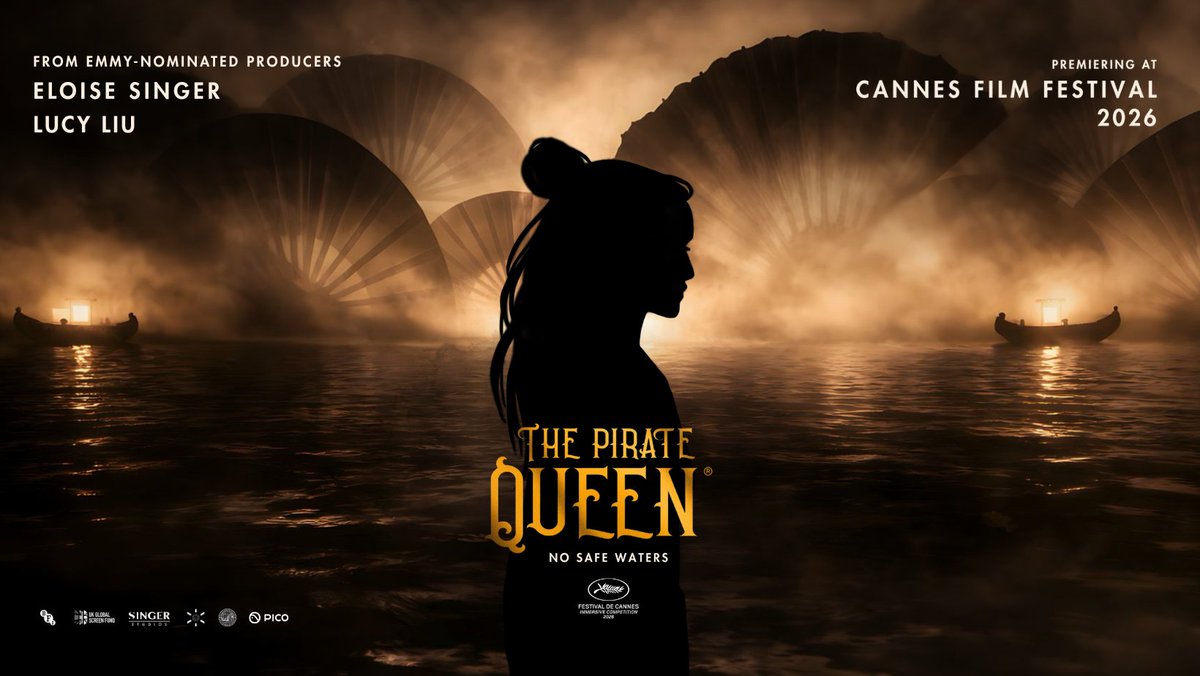 SingerStudiosUK's tweet photo. From Emmy-nominated producers Lucy Liu and Eloise Singer, a new chapter of The Pirate Queen world begins.

No Safe Waters premieres in competition at @Festival_Cannes on May 12.

A story of power, strategy and survival, told at scale.

#Cannes2026 #CannesImmersive #LucyLiu https://t.co/u5rEJ4u6CR