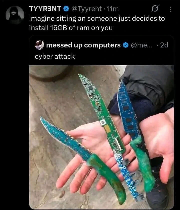 SecurityInside's tweet photo. Czy wiesz jak ochronić się przed cyber atakiem z pamięci RAM? ;)

Chyba najskuteczniejszą metodą będzie po prostu ucieczka. https://t.co/m1v2QnkeZv