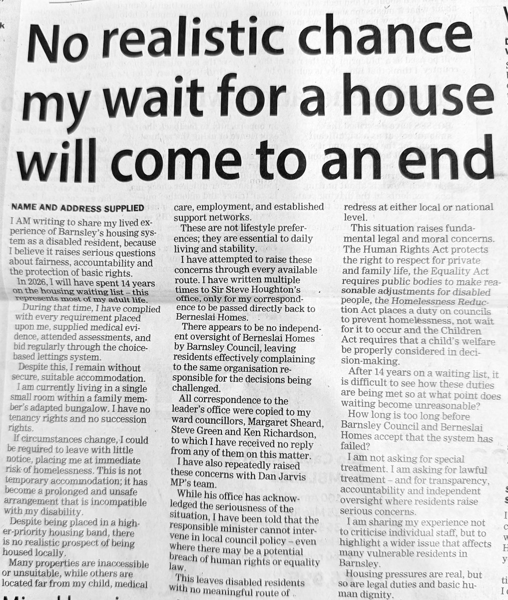 ItsJamesPowers's tweet photo. @Keir_Starmer Labour are not on your side if you are a British citizen and disabled. This is how Labour controlled Barnsley Council treats a disabled individual 
👇👇👇👇 don’t vote Labour https://t.co/0GvB2N1j27