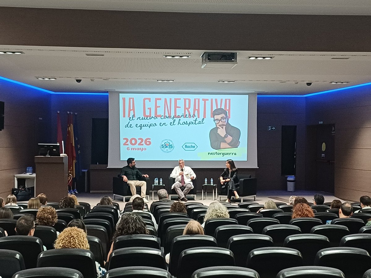 Area2Cartagena's tweet photo. Seguimos con las actividades del Aniversario #55Rosell15SantaLucia, hoy con la charla sobre Inteligencia Artificial con Néstor Guerra y @Roche: Aplicaciones en el trabajo de los profesionales de la salud y @Murciasalud.
@sedes_jose @AytoCTcomunica @AytoMazarron @fuentealamo https://t.co/pVemyaP5H6