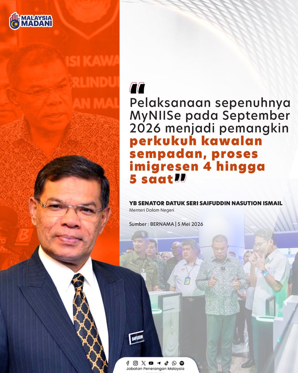 Sistem ini membolehkan pelepasan dalam 4–5 saat melalui pengecaman wajah, kod QR dan pasport. 🛂 ⚡

#RancakkanMADANI
#MADANIBekerja
#TaatSetia
#JabatanPenerangan