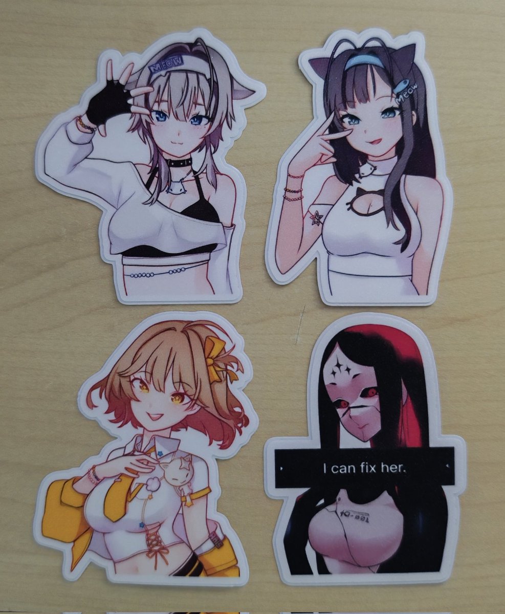 kitsoba's tweet photo. Nikke stickers! Featuring the T.T. Stars and rapture queen. Will be available this weekend at our booth, G22 in @doujimasg convention!

#doujimasg #doujima2026 https://t.co/MzdohWnfdn