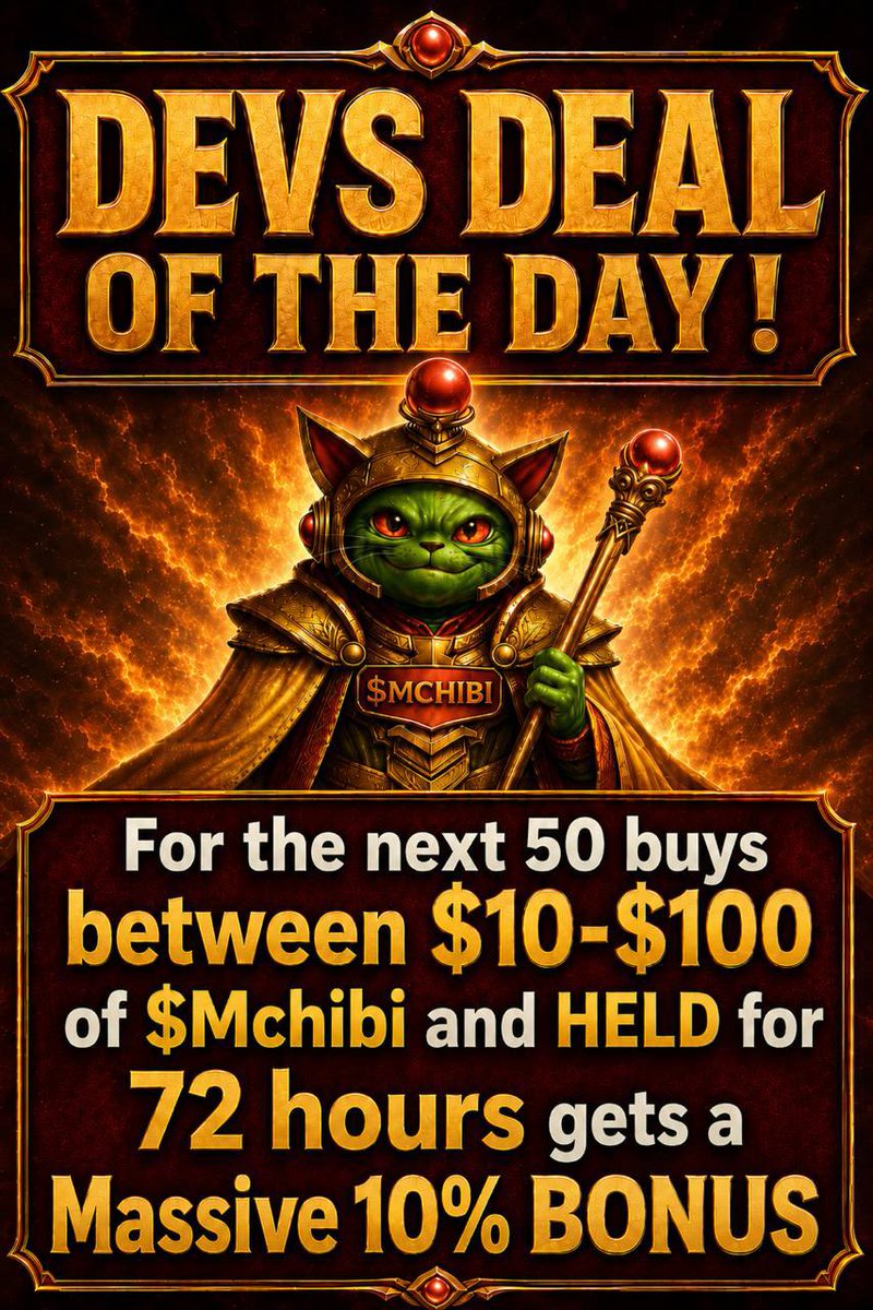 This looks more like proof that dev is based, I don’t think anyone should let this opportunity slide 

Next 50 buys that enters the $MCHIBI chat and is held for 72 gets a 10% bonus ($10-500) 

Looks like a juicy opportunity I won’t let go imo