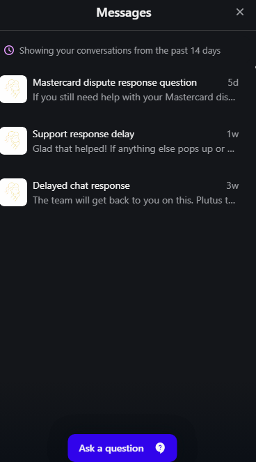 DavidPersson_B's tweet photo. Ps I checked. There is no active sub. They also never removed any single data if you been suspended. They won't respond.
They are hiding PlutusAI chats after 14 days. Chats been thanos snapped.
@plutus @Plutus_Support @PlutusGB @PlutusEU @PlutusYogi #Plutus #PLU #PLUS https://t.co/mTpJtM9y3Q