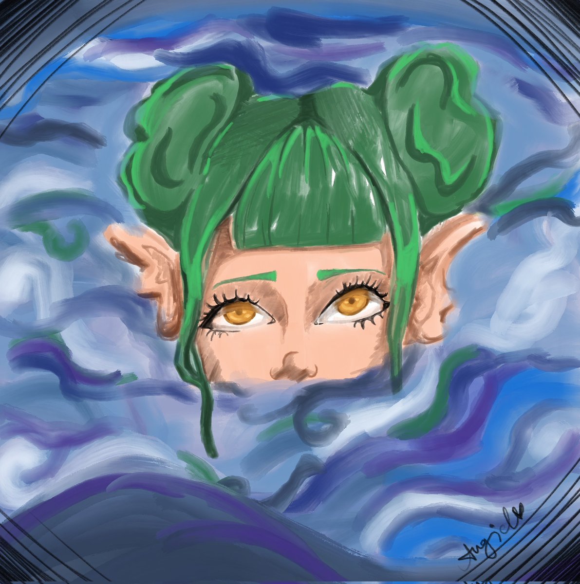 1004Angiel's tweet photo. #mermay2026 is goind well this is my render of todays prompt #impressionism. If i remember anything it's the bold brush strokes and the colors. #art #digitalart #mermaid https://t.co/sXEoKqrme7