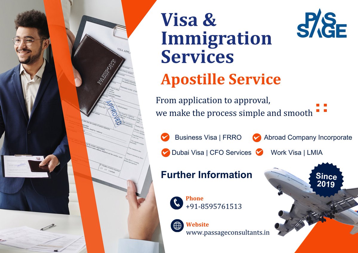 passageconsult's tweet photo. We @passageconsult , provide all category of Visa Immigrant and Non Immigrant along with Apostille and FRRO services.
#PassageConsultants #visaconsultants #frro #BusinessVisa #spousevisa https://t.co/gbfOGTIAVY