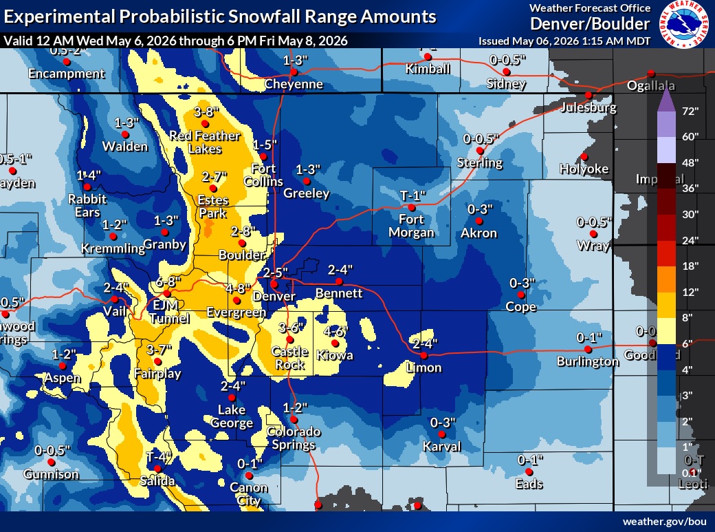 bobcox98's tweet photo. A Spring Snowstorm in Colorado today, with a Freeze Warning for tonight! https://t.co/kiSwgWlsA7