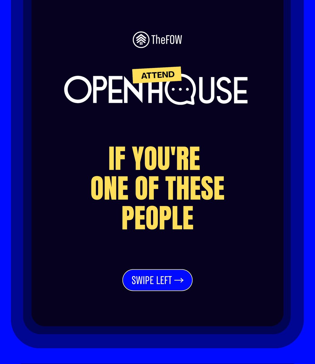 jointhefow's tweet photo. If you're an entrepreneur, a builder, a creative, an undergrad, a young professional, an educator or anyone building in the digital economy…

This is where everything changes!

Attend Open House 💥 https://t.co/tR4gtiWNdO