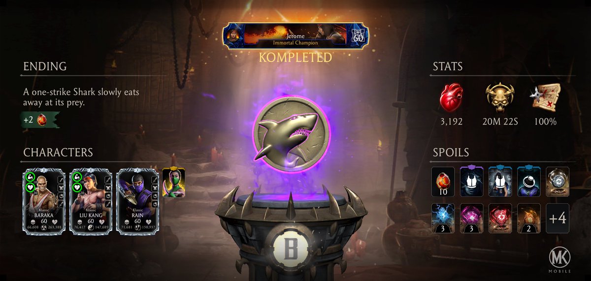 de37em's tweet photo. I just completed a Krypt Run in Mortal Kombat mobile! Check out my stats. https://t.co/59Ydy8B2at