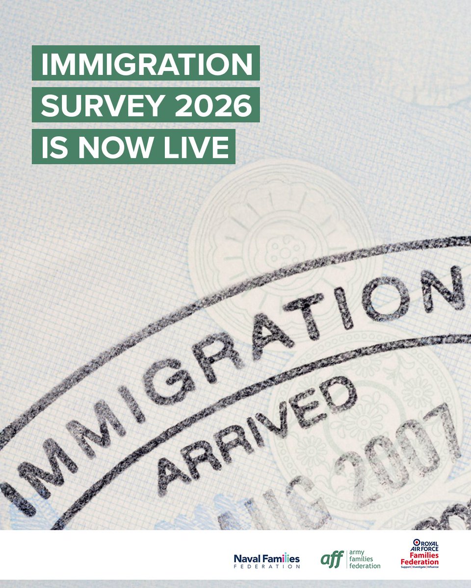 The_AFF's tweet photo. We're running a survey asking non-UK serving personnel, veterans &amp; families how easy it is to find reliable information on immigration and visas. It's following up on our 2024 survey &amp; with @NFF and @RAF_FF, we want to find out if it’s become any easier. https://t.co/oFjGpizdSQ https://t.co/BFVyFcU2qu