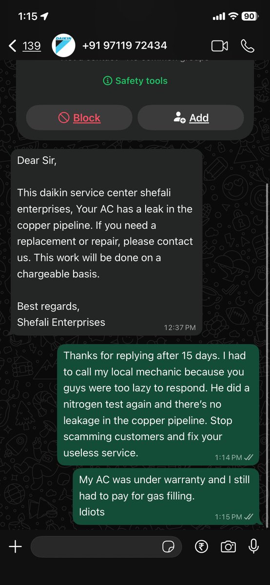 ddictator26's tweet photo. Thank you Daikin not buying this shit again and not recommending it to anyone. Worst customer service experience ever. https://t.co/zU93I1pwSw