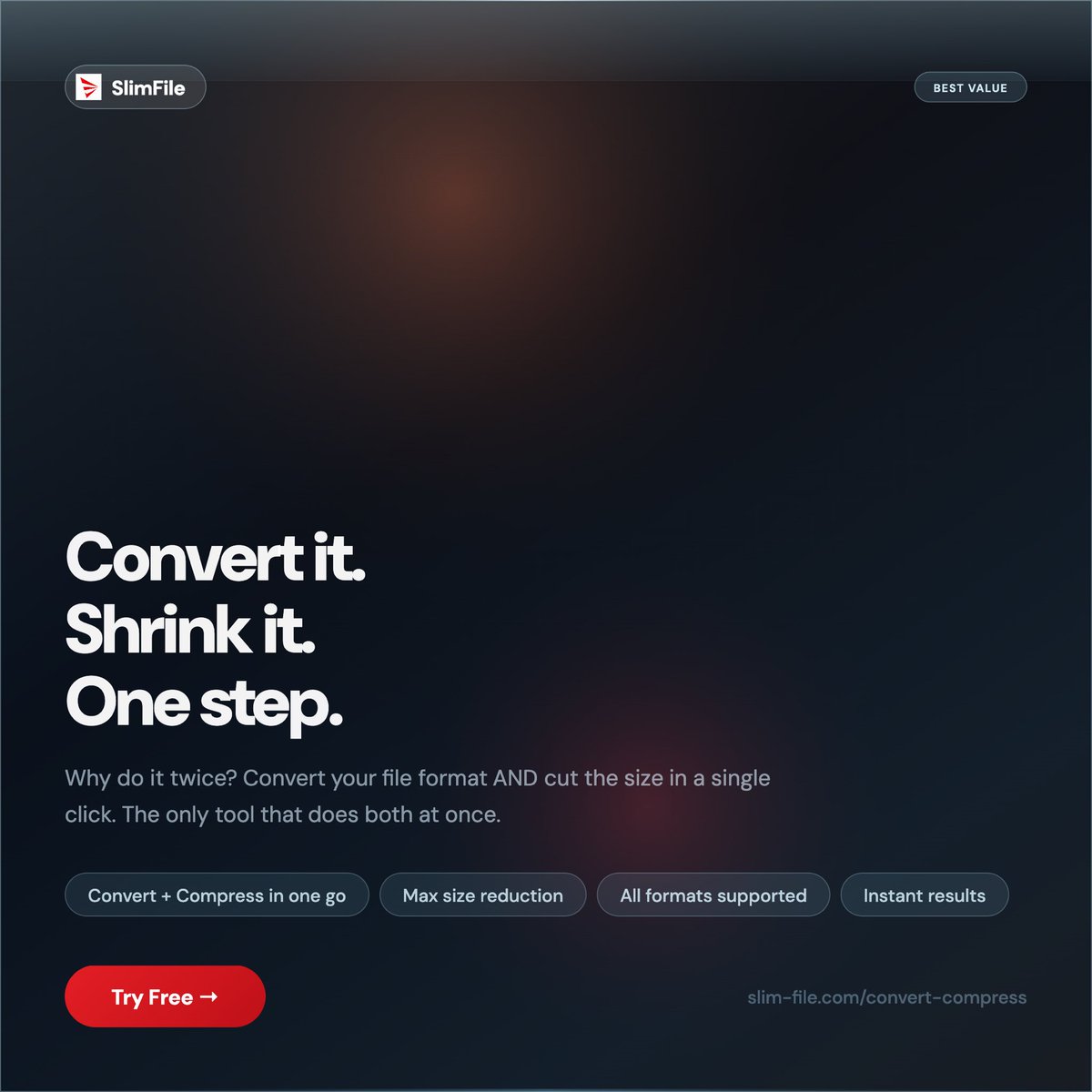 SlimFile_inc's tweet photo. Convert &amp; Compress Tool:
Convert and compress files in one step. Fast, simple, and supports multiple formats with instant results.

Link:https://t.co/FzLVp1s9Hi

#slimfile https://t.co/98qBroxGvU