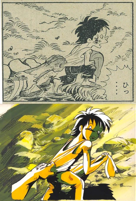 原作もアニメも本当に衝撃を受けた場面。

ちばてつや先生の体験に基づいた作画に驚愕。
アニメ版では森本晃司さん案の黄色い画面効果、
そしてこの背景は小林七郎さん(ご本人に確認しました)
#あしたのジョー
#あしたのジョー2
#金竜飛 